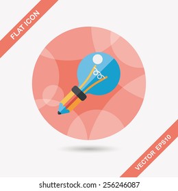 Light bulb flat icon with long shadow,eps10