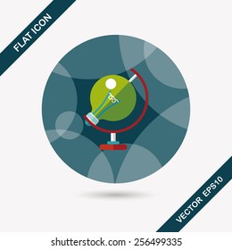 Light bulb flat icon with long shadow,eps10