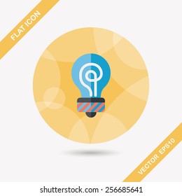 Light bulb flat icon with long shadow,eps10