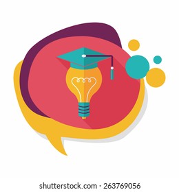 Light bulb flat icon with long shadow,eps10