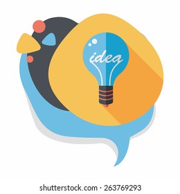 Light bulb flat icon with long shadow,eps10