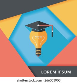 Light bulb flat icon with long shadow,eps10