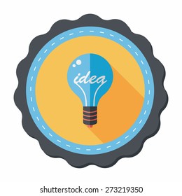 Light bulb flat icon with long shadow,eps10