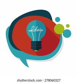 Light bulb flat icon with long shadow,eps10