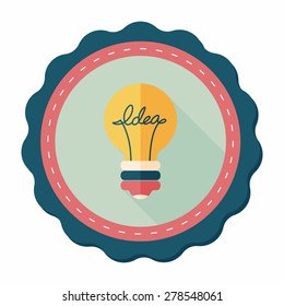 Light bulb flat icon with long shadow,eps10