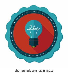 Light bulb flat icon with long shadow,eps10