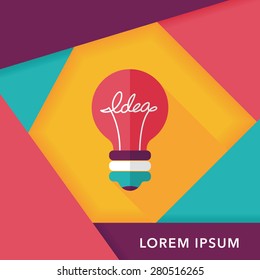 Light bulb flat icon with long shadow,eps10
