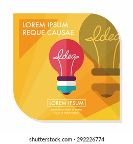 Light bulb flat icon with long shadow,eps10