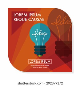 Light bulb flat icon with long shadow,eps10