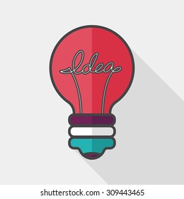 Light bulb flat icon with long shadow,eps10
