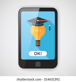 Light bulb flat icon with long shadow,eps10