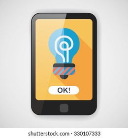 Light bulb flat icon with long shadow,eps10