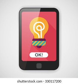 Light bulb flat icon with long shadow,eps10