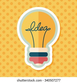 Light bulb flat icon with long shadow,eps10
