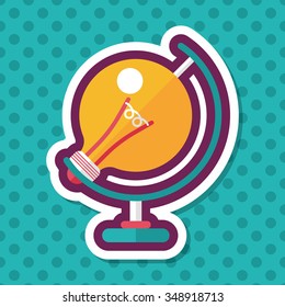 Light bulb flat icon with long shadow,eps10