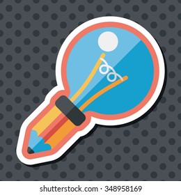 Light bulb flat icon with long shadow,eps10