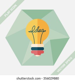 Light bulb flat icon with long shadow,eps10