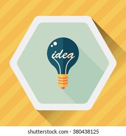 Light bulb flat icon with long shadow,eps10