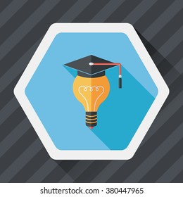 Light bulb flat icon with long shadow,eps10