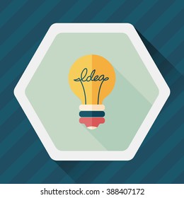 Light bulb flat icon with long shadow,eps10