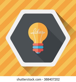 Light bulb flat icon with long shadow,eps10