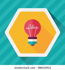 Light bulb flat icon with long shadow,eps10