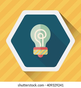 Light bulb flat icon with long shadow,eps10