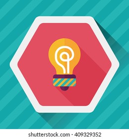Light bulb flat icon with long shadow,eps10