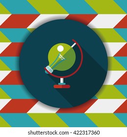 Light bulb flat icon with long shadow,eps10
