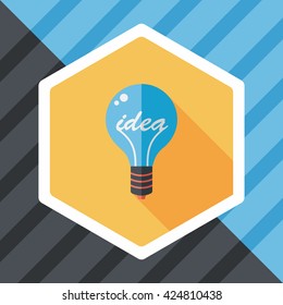 Light bulb flat icon with long shadow,eps10