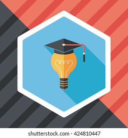 Light bulb flat icon with long shadow,eps10