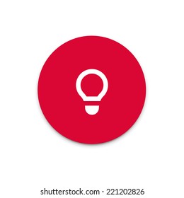 Light bulb flat icon on colorful floating ui action button. 