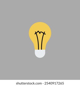 Light Bulb Flat Icon on white background.