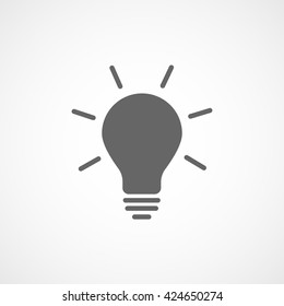 Light Bulb Flat Icon On White Background