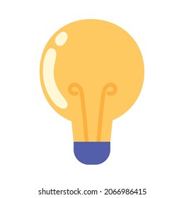 light bulb flat icon vector