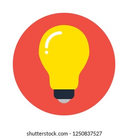 Light bulb flat icon. You can be used Light bulb icon for several purposes like: websites, UI, UX, print templates, promotional materials, info-graphics, web and mobile phone apps.