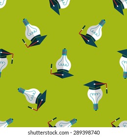 Light bulb flat icon,eps10 seamless pattern background