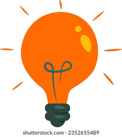 light bulb flat illustration, full color icon