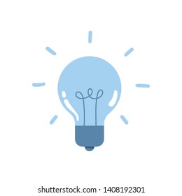 Light bulb flat illustration, symbol of idea, creativity icon