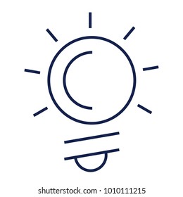 Light Bulb Flat minimal icon vector