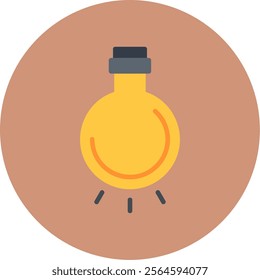 Light Bulb Flat Multi Color Vector Icon Design