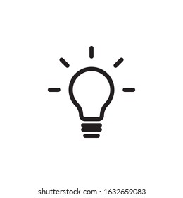 Light bulb Flat style energy and idea symbol