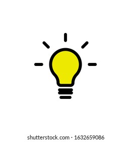 Light bulb Flat style energy and idea symbol