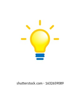 Light bulb Flat style energy and idea symbol