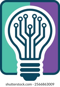 Light bulb Flat style. Hand drawn style. Doodle style. Symbol of creativity, innovation, inspiration, invention and idea. Vector illustration