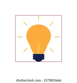 light bulb flat style icon vector illustration design