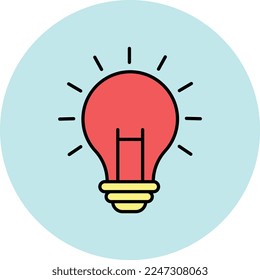 Light Bulb Flat Vector Icon Design