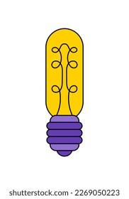 Light Bulb flat vector, isolated on white background. Idea sign, solution, thinking concept. Lighting Electric lamp. Electricity, shine. Trendy Flat style for graphic design, Web site, UI. EPS