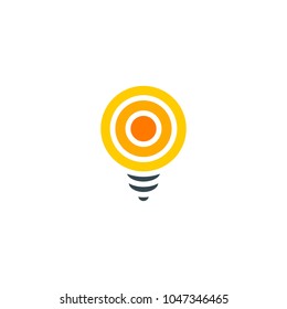 Light bulb flat vector logo. Eco energy design template. Power electricity idea concept.