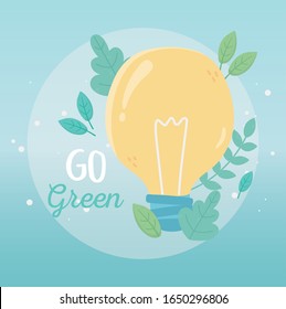 plantas de vegetación de bombillas ecología ilustración vectorial